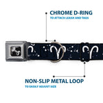 Dog Bone Seatbelt Buckle Collar - Zodiac Aries Symbol/Constellations Black/White