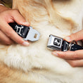 Load image into Gallery viewer, Dog Bone Seatbelt Buckle Collar - Zodiac Gemini Symbol/Constellations Black/White