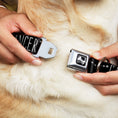 Load image into Gallery viewer, Dog Bone Seatbelt Buckle Collar - Zodiac CANCER/Constellation Black/White