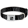Load image into Gallery viewer, Dog Bone Seatbelt Buckle Collar - Zodiac VIRGO/Constellation Black/White
