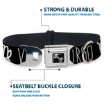 Dog Bone Seatbelt Buckle Collar - Zodiac VIRGO/Symbol Black/White