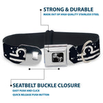 Dog Bone Seatbelt Buckle Collar - Zodiac Libra Symbol/Constellations Black/White
