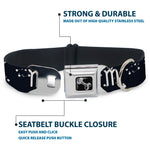 Dog Bone Seatbelt Buckle Collar - Zodiac Scorpio Symbol/Constellations Black/White