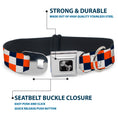 Load image into Gallery viewer, Dog Bone Seatbelt Buckle Collar - Checker Navy/Orange/White