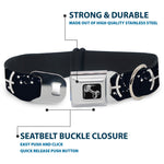Dog Bone Seatbelt Buckle Collar - Zodiac Pisces Symbol/Constellations Black/White