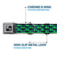 Load image into Gallery viewer, Dog Bone Black/Silver Seatbelt Buckle Collar - Abstract Scribble Black/Blue/Neon Green