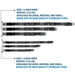 Dog Bone Black/Silver Seatbelt Buckle Collar - Americana Flag/WE THE PEOPLE Black/White