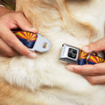 Load image into Gallery viewer, Dog Bone Black/Silver Seatbelt Buckle Collar - Arizona Flag Red/Yellow/Gold/Blue
