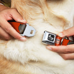 Dog Bone Seatbelt Buckle Collar - Brown Bear Repeat Orange
