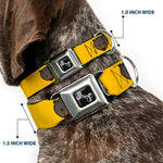 Dog Bone Seatbelt Buckle Collar - Brown Bear Repeat Yellow