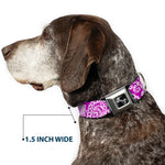 Dog Bone Seatbelt Buckle Collar - Bandana/Skulls Purple/White