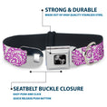 Load image into Gallery viewer, Dog Bone Seatbelt Buckle Collar - Bandana/Skulls White/Purple
