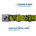 Load image into Gallery viewer, Dog Bone Seatbelt Buckle Collar - Bandana/Skulls Green/Gold
