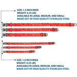 Dog Bone Seatbelt Buckle Collar - Bandana/Skulls Scarlet Red/Gold