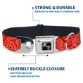 Load image into Gallery viewer, Dog Bone Seatbelt Buckle Collar - Bandana/Skulls Scarlet Red/Gold