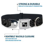 Dog Bone Seatbelt Buckle Collar - Bandana/Skulls Black/Silver
