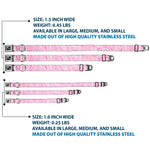 Dog Bone Seatbelt Buckle Collar - Bandana/Skulls Pink/White