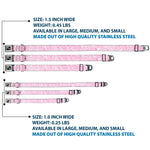 Dog Bone Seatbelt Buckle Collar - Bandana/Skulls White/Pink