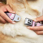 Dog Bone Seatbelt Buckle Collar - Bandana/Skulls White/Pink
