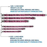 Dog Bone Seatbelt Buckle Collar - Bandana/Skulls Black/Pink