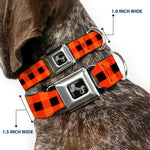 Dog Bone Seatbelt Buckle Collar - Buffalo Plaid Black/Orange