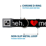Dog Bone Seatbelt Buckle Collar - Broken Heart MEH Black/Red/White