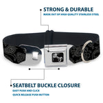 Dog Bone Seatbelt Buckle Collar - Bandana Black/Gray
