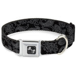 Dog Bone Seatbelt Buckle Collar - Bandana Black/Gray