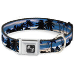 Dog Bone Seatbelt Buckle Collar - Blue Sunset