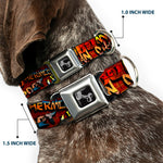 Dog Bone Seatbelt Buckle Collar - Beach Tags Stacked Brick Wall/Beach Scenes