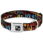 Dog Bone Seatbelt Buckle Collar - Beach Tags Stacked Brick Wall/Beach Scenes