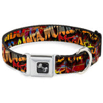 Dog Bone Seatbelt Buckle Collar - Beach Tags/Paint Splatter Brick Wall/Beach Scenes