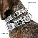 Dog Bone Seatbelt Buckle Collar - BD Skulls w/Wings White/Black