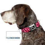Dog Bone Seatbelt Buckle Collar - Brains Black/Pink