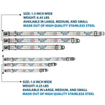 Dog Bone Seatbelt Buckle Collar - BD AUTHENTIC SEATBELT BELT White/Blue/Red