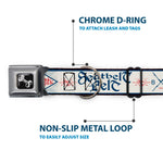 Dog Bone Seatbelt Buckle Collar - BD AUTHENTIC SEATBELT BELT White/Blue/Red