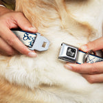 Dog Bone Seatbelt Buckle Collar - BD AUTHENTIC SEATBELT BELT White/Blue/Red