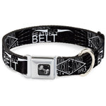 Dog Bone Seatbelt Buckle Collar - BD AUTHENTIC SEATBELT BELT NY-LA Black/White