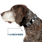 Dog Bone Seatbelt Buckle Collar - Bigfoot Silhouette I BELIEVE Black/Gray/White