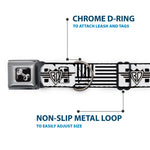 Dog Bone Seatbelt Buckle Collar - BD Logo/American Stripe Flag White/Black