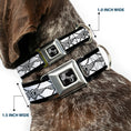 Load image into Gallery viewer, Dog Bone Seatbelt Buckle Collar - BD Monogram2 White/Black