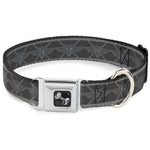 Dog Bone Seatbelt Buckle Collar - BD Monogram2 Grays