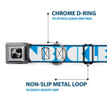 Dog Bone Seatbelt Buckle Collar - BUCKLE-DOWN Shapes Turquoise/White