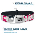 Load image into Gallery viewer, Dog Bone Seatbelt Buckle Collar - BUCKLE-DOWN Shapes Hot Pink/White