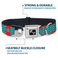 Load image into Gallery viewer, Dog Bone Seatbelt Buckle Collar - BUCKLE-DOWN Shapes Red/Dot Turquoise/White