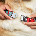 Load image into Gallery viewer, Dog Bone Seatbelt Buckle Collar - BUCKLE-DOWN Shapes Red/Dot Turquoise/White