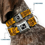Dog Bone Seatbelt Buckle Collar - BUCKLE-DOWN Shapes Gold/Leopard Brown