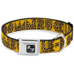 Dog Bone Seatbelt Buckle Collar - BUCKLE-DOWN Shapes Gold/Leopard Brown