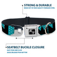 Load image into Gallery viewer, Dog Bone Seatbelt Buckle Collar - BUCKLE-DOWN Shapes Dot Turquoise/White/Black