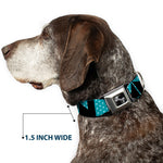 Dog Bone Seatbelt Buckle Collar - BUCKLE-DOWN Shapes Dot Turquoise/White/Black